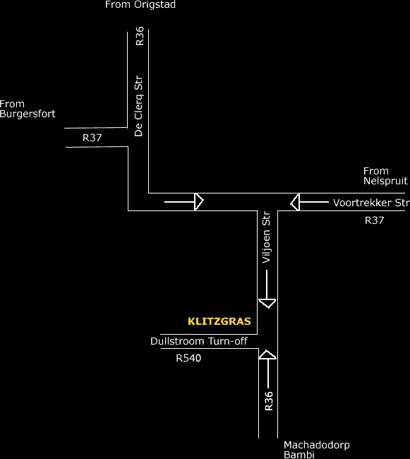 Klitzgras Chalets - Lydenburg accommodation - Lydenburg self catering accommodation - Map